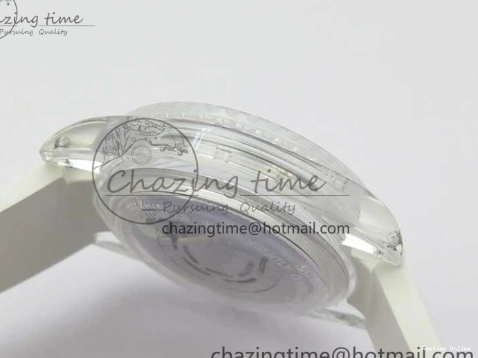 0518 Affordable Submariner Phantomlab Transparent KZF Best Edition Blue Space Dial on White Rubber Strap VR 2566